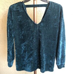 3 for $25 Teal Green Chenille Sweater with Twist Back Detail Size XL